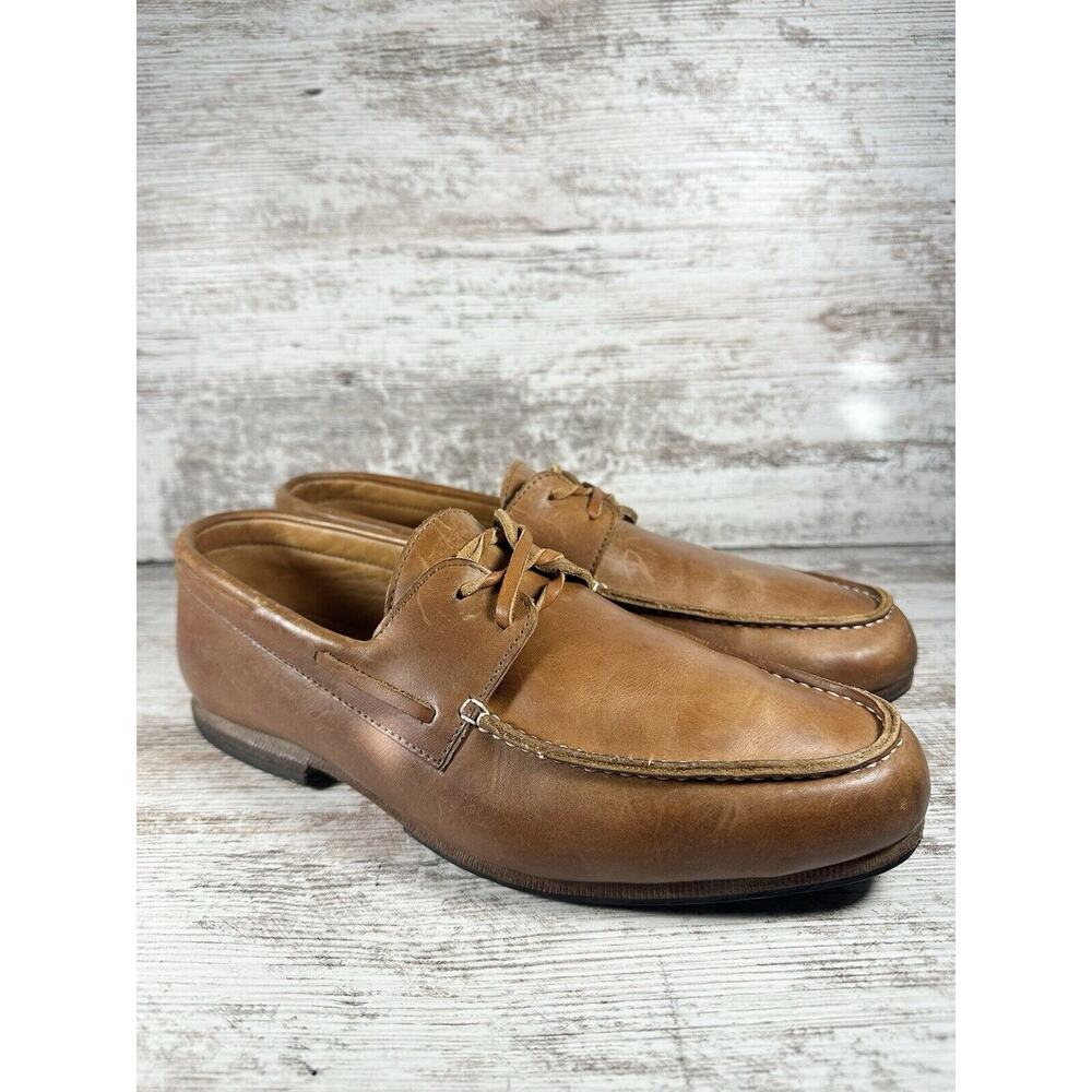 Men's Adelante Shoe Co. Brown Leather Boat Shoes Sz 9.5D